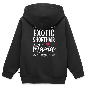 Exotische Kurzhaarkatze Mama - Kinder Premium Organic Zip Hoodie - Schwarz - Hinten - AI Model Kid Male (0cm)