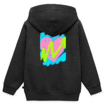 Herz mit Marker - Kinder Premium Organic Zip Hoodie - Schwarz - Hinten - AI Model Kid Male (0cm)