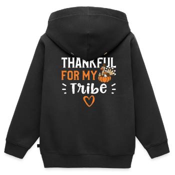Thankful For My Tribe - Kinder Premium Organic Zip Hoodie - Schwarz - Hinten - AI Model Kid Male (0cm)