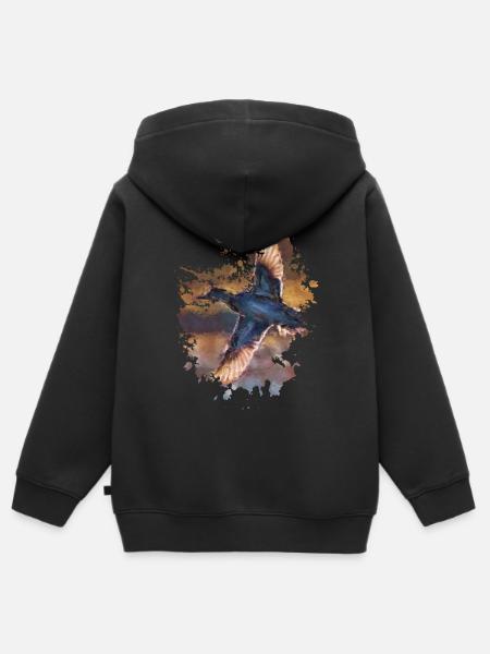 Vogel - Kinder Premium Organic Zip Hoodie - Schwarz