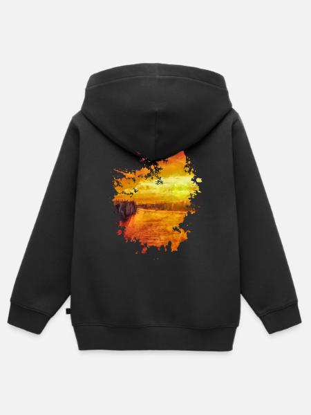 Landschaft - Kinder Premium Organic Zip Hoodie - Schwarz