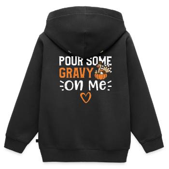 Versez-moi de la sauce - Sweat Premium à capuche zippé enfant bio - noir - Dos - AI Model Kid Male (0cm)