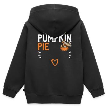 Pumpkin Pie - Thanksgiving - Kinder Premium Organic Zip Hoodie - Schwarz - Hinten - AI Model Kid Male (0cm)