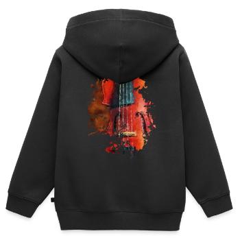 Violine - Kinder Premium Organic Zip Hoodie - Schwarz - Hinten - AI Model Kid Male (0cm)