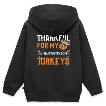 Thankful For My Kindergarten Tur... - Kinder Premium Organic Zip Hoodie - Schwarz - Hinten - AI Model Kid Male (0cm)
