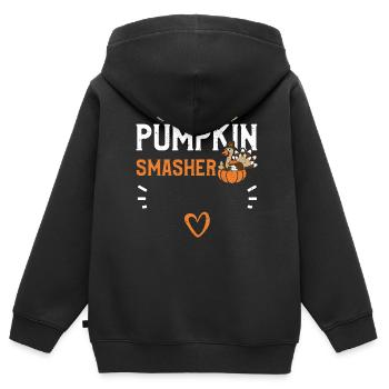 Pumpkin Smasher - Action de grâce - Sweat Premium à capuche zippé enfant bio - noir - Dos - AI Model Kid Male (0cm)