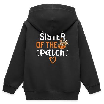 Sister Of The Patch - Thanksgiving - Kids Premium Organic Zip-up Hoodie - black - Back - AI Model Kid Male (0cm)