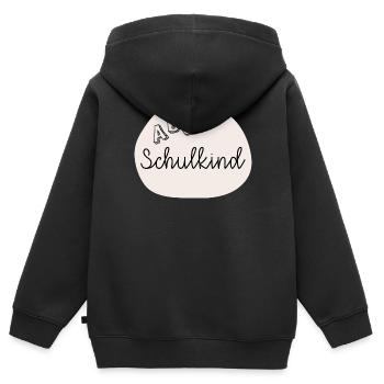 Schulkind ABC - Kinder Premium Organic Zip Hoodie - Schwarz - Hinten - AI Model Kid Male (0cm)