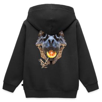 Lollo Rex - Sweat Premium à capuche zippé enfant bio - noir - Dos - AI Model Kid Male (0cm)