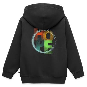 Hope - Kinder Premium Organic Zip Hoodie - Schwarz - Hinten - AI Model Kid Male (0cm)