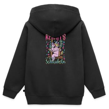 Mir Reichts Ich Geh Schaukeln - Entspannung - Kinder Premium Organic Zip Hoodie - Schwarz - Hinten - AI Model Kid Male (0cm)