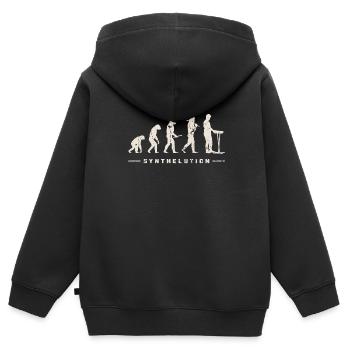 Synthelution - Synthesizer Analog Synth - - Kinder Premium Organic Zip Hoodie - Schwarz - Hinten - AI Model Kid Male (0cm)
