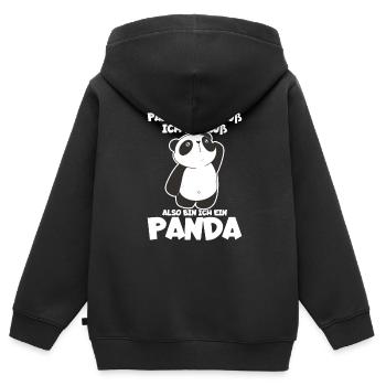 Pandas Sind Süß Ich Bin Süß Also Bin Ich Ein - Kinder Premium Organic Zip Hoodie - Schwarz - Hinten - AI Model Kid Male (0cm)