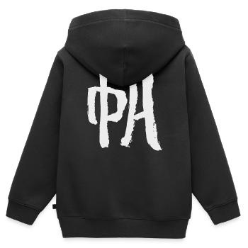 Segeln (Chinesisches Schriftzeichen) - Kinder Premium Organic Zip Hoodie - Schwarz - Hinten - AI Model Kid Male (0cm)