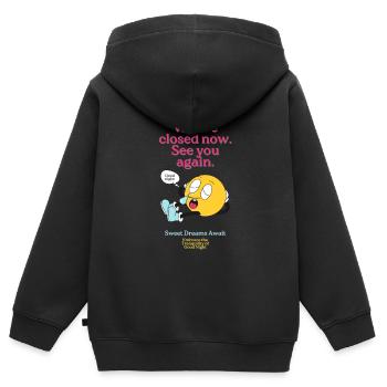 Süße Träume warten auf Sie, entdecken Sie die Magie der guten Nacht - Kinder Premium Organic Zip Hoodie - Schwarz - Hinten - AI Model Kid Male (0cm)