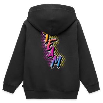 Équipe - Sweat Premium à capuche zippé enfant bio - noir - Dos - AI Model Kid Male (0cm)