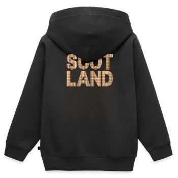 Schottland Tartan Schriftzug Dudelsack Highlands - Kinder Premium Organic Zip Hoodie - Schwarz - Hinten - AI Model Kid Male (0cm)
