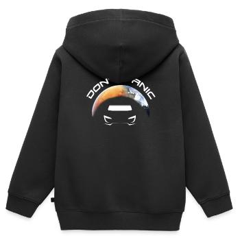 Do not Panic Raum X Starman - Kinder Premium Organic Zip Hoodie - Schwarz - Hinten - AI Model Kid Male (0cm)