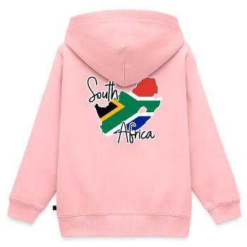 Afrique du Sud - Sweat Premium à capuche zippé enfant bio - rose - Dos - AI Model Kid Female (0cm)