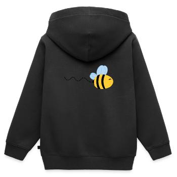 Abeille volante - Sweat Premium à capuche zippé enfant bio - noir - Dos - AI Model Kid Male (0cm)