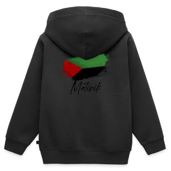Der Martinique - Kinder Premium Organic Zip Hoodie - Schwarz - Hinten - AI Model Kid Male (0cm)
