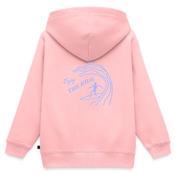 Profitez de la balade pour les surfeurs - Sweat Premium à capuche zippé enfant bio - rose - Dos - AI Model Kid Female (0cm)
