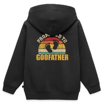 Parrain - Sweat Premium à capuche zippé enfant bio - noir - Dos - AI Model Kid Male (0cm)