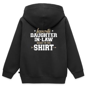 Schwiegervater - Kinder Premium Organic Zip Hoodie - Schwarz - Hinten - AI Model Kid Male (0cm)