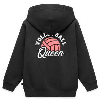 volley- - Sweat Premium à capuche zippé enfant bio - noir - Dos - AI Model Kid Male (0cm)