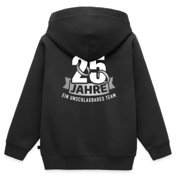 Silberhochzeit - Kinder Premium Organic Zip Hoodie - Schwarz - Hinten - AI Model Kid Male (0cm)