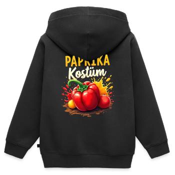 Paprika Kostüm Gemüse Kostüm Küche vegan Karneval - Kinder Premium Organic Zip Hoodie - Schwarz - Hinten - AI Model Kid Male (0cm)