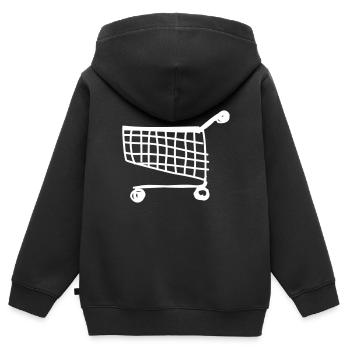 chariot - Sweat Premium à capuche zippé enfant bio - noir - Dos - AI Model Kid Male (0cm)
