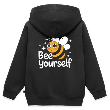 abeille abeille apicultrice abeille abeille - Sweat Premium à capuche zippé enfant bio - noir - Dos - AI Model Kid Male (0cm)