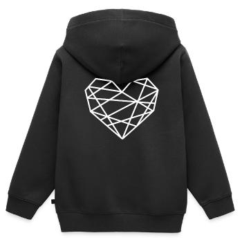 Herz - Polygon-Herz ♡ - Kinder Premium Organic Zip Hoodie - Schwarz - Hinten - AI Model Kid Male (0cm)