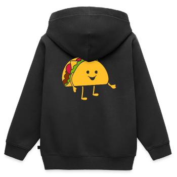 Taco - Kinder Premium Organic Zip Hoodie - Schwarz - Hinten - AI Model Kid Male (0cm)