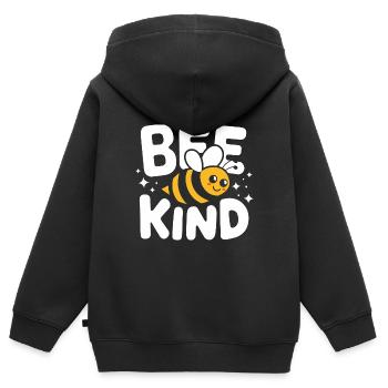 abeille abeille apicultrice abeille abeille - Sweat Premium à capuche zippé enfant bio - noir - Dos - AI Model Kid Male (0cm)
