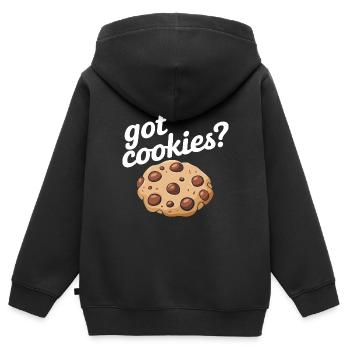 Cookies Cookie Keks Kekse Schokolade - Kinder Premium Organic Zip Hoodie - Schwarz - Hinten - AI Model Kid Male (0cm)