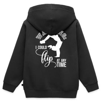 Gymnastik Turnen Turnerin Bodenturnen Geschenk - Kinder Premium Organic Zip Hoodie - Schwarz - Hinten - AI Model Kid Male (0cm)