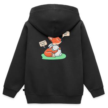 Da wo sich Fuchs und Hase 'Gute Nacht' sagen - Kinder Premium Organic Zip Hoodie - Schwarz - Hinten - AI Model Kid Male (0cm)