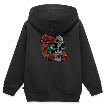 Rose Roses Rose Garden Jardinier - Sweat Premium à capuche zippé enfant bio - noir - Dos - AI Model Kid Male (0cm)