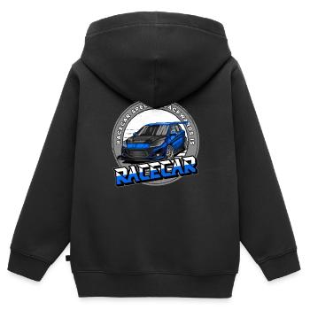 Rennwagen Rennauto - Kinder Premium Organic Zip Hoodie - Schwarz - Hinten - AI Model Kid Male (0cm)