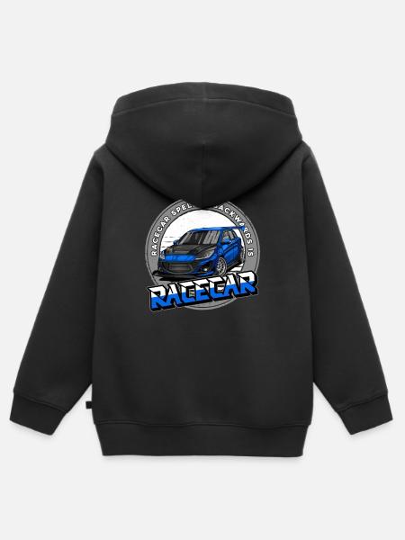 Racing car racing car - Kids Premium Organic Zip-up Hoodie - black