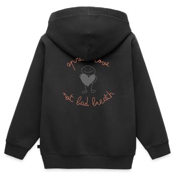 spread love not bad breath - Kids Premium Organic Zip-up Hoodie - black - Back - AI Model Kid Male (0cm)
