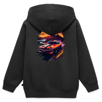 Klassischer Sportwagen - Kinder Premium Organic Zip Hoodie - Schwarz - Hinten - AI Model Kid Male (0cm)