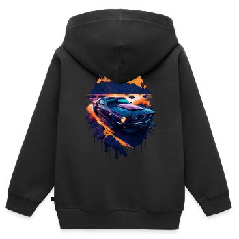 Klassischer Sportwagen - Kinder Premium Organic Zip Hoodie - Schwarz - Hinten - AI Model Kid Male (0cm)