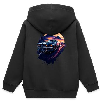 Klassischer Sportwagen - Kinder Premium Organic Zip Hoodie - Schwarz - Hinten - AI Model Kid Male (0cm)