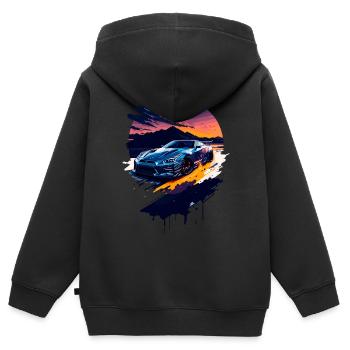 Klassischer Sportwagen - Kinder Premium Organic Zip Hoodie - Schwarz - Hinten - AI Model Kid Male (0cm)