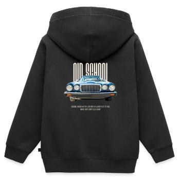 old school muscle car - Kinder Premium Organic Zip Hoodie - Schwarz - Hinten - AI Model Kid Male (0cm)