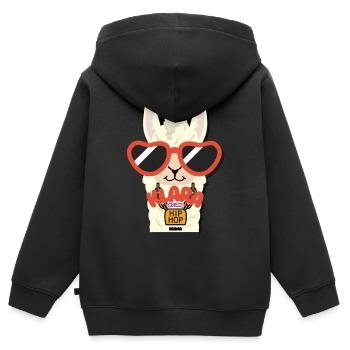 Klara das Lama - Hip Hop Drama - Kinder Premium Organic Zip Hoodie - Schwarz - Hinten - AI Model Kid Male (0cm)