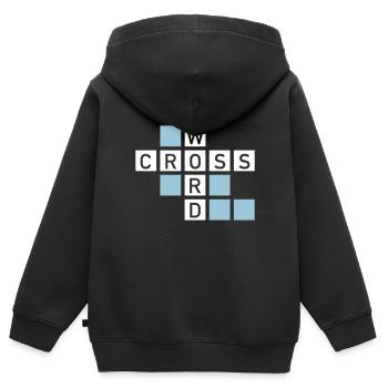 Mots croisés - Sweat Premium à capuche zippé enfant bio - noir - Dos - AI Model Kid Male (0cm)